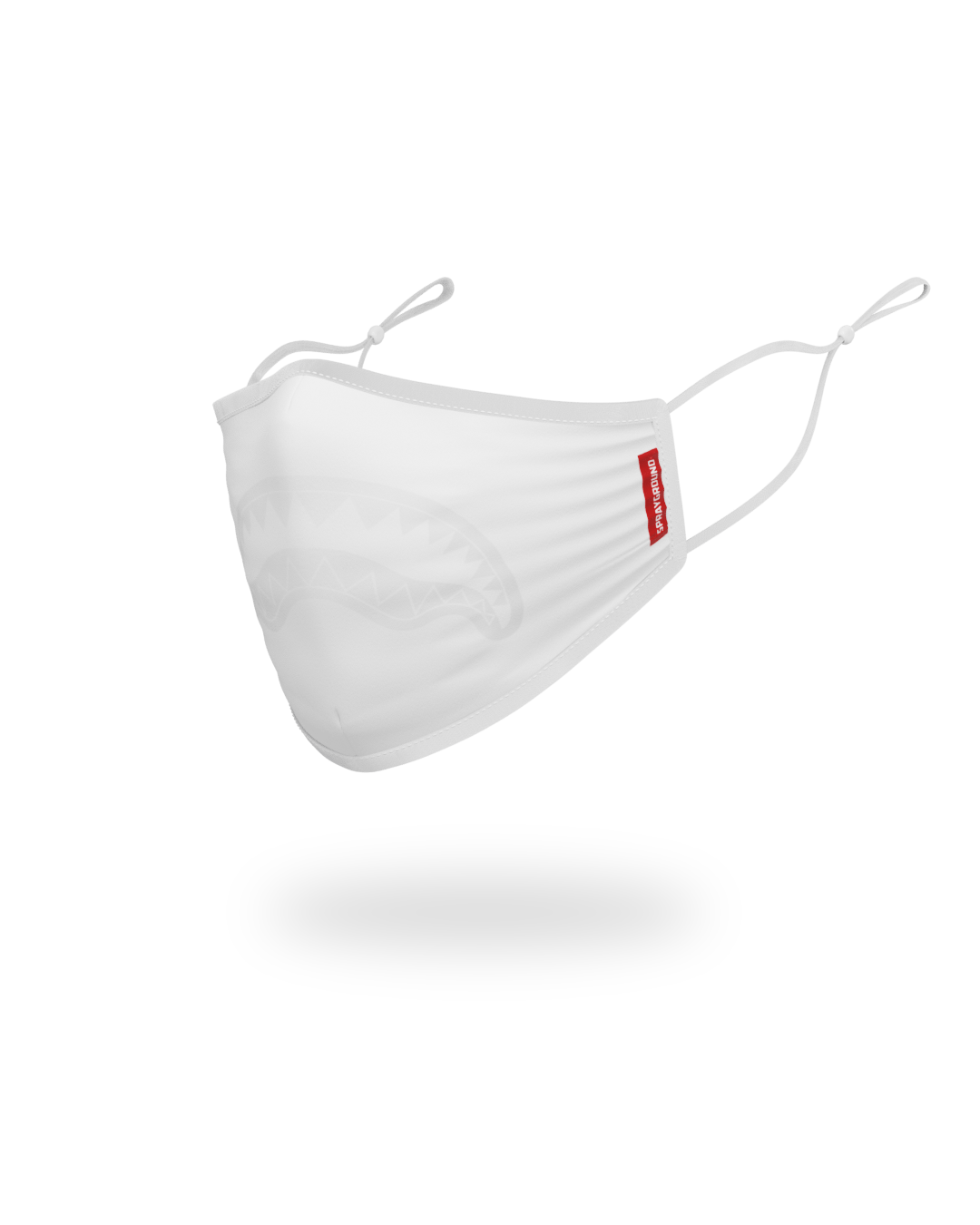 Limited Edition ADULT WHITE ON WHITE SHARK FORM-FITTING FACE MASK