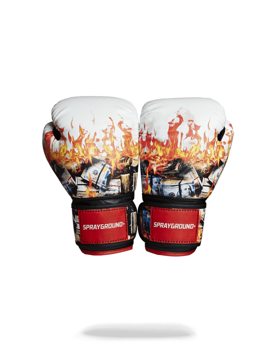 Limited Edition WHITE FIRE MONEY BOXING GLOVES