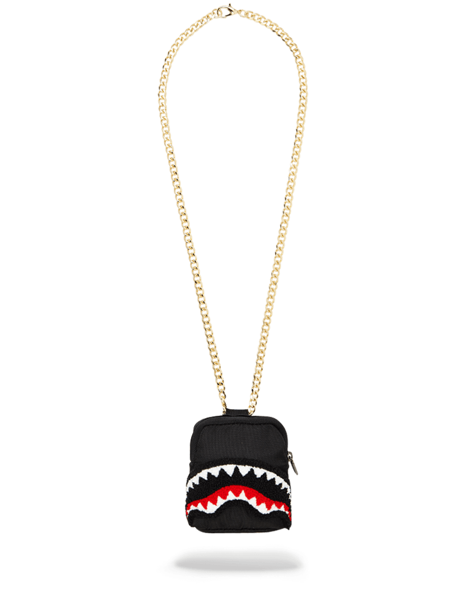 Limited Edition BLACK CHENILLE SHARK BACKPACK CHAIN