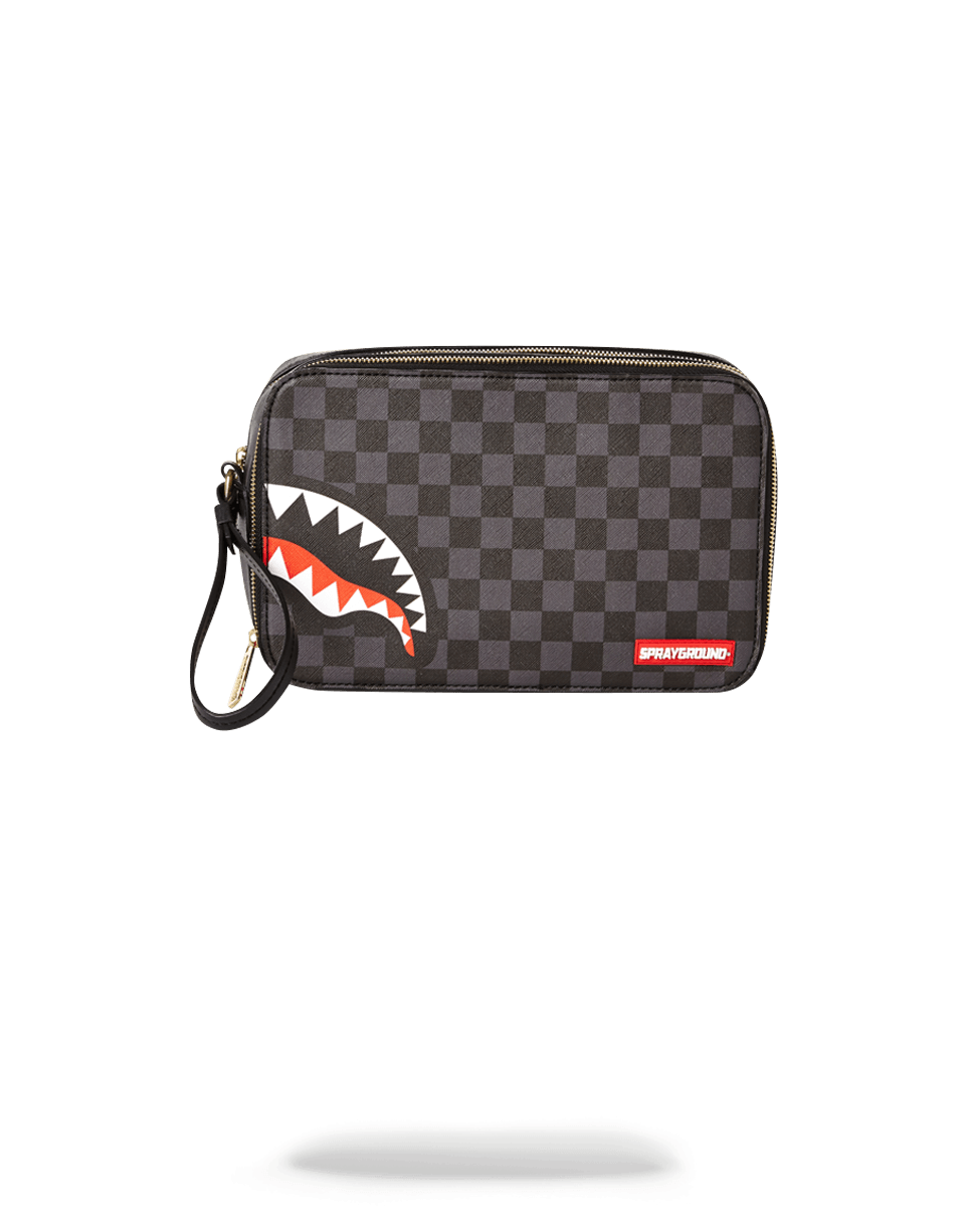 Limited Edition SHARKS IN PARIS BLACK CHECKERED EDITION TOILETRY AKA MONEY BAGS