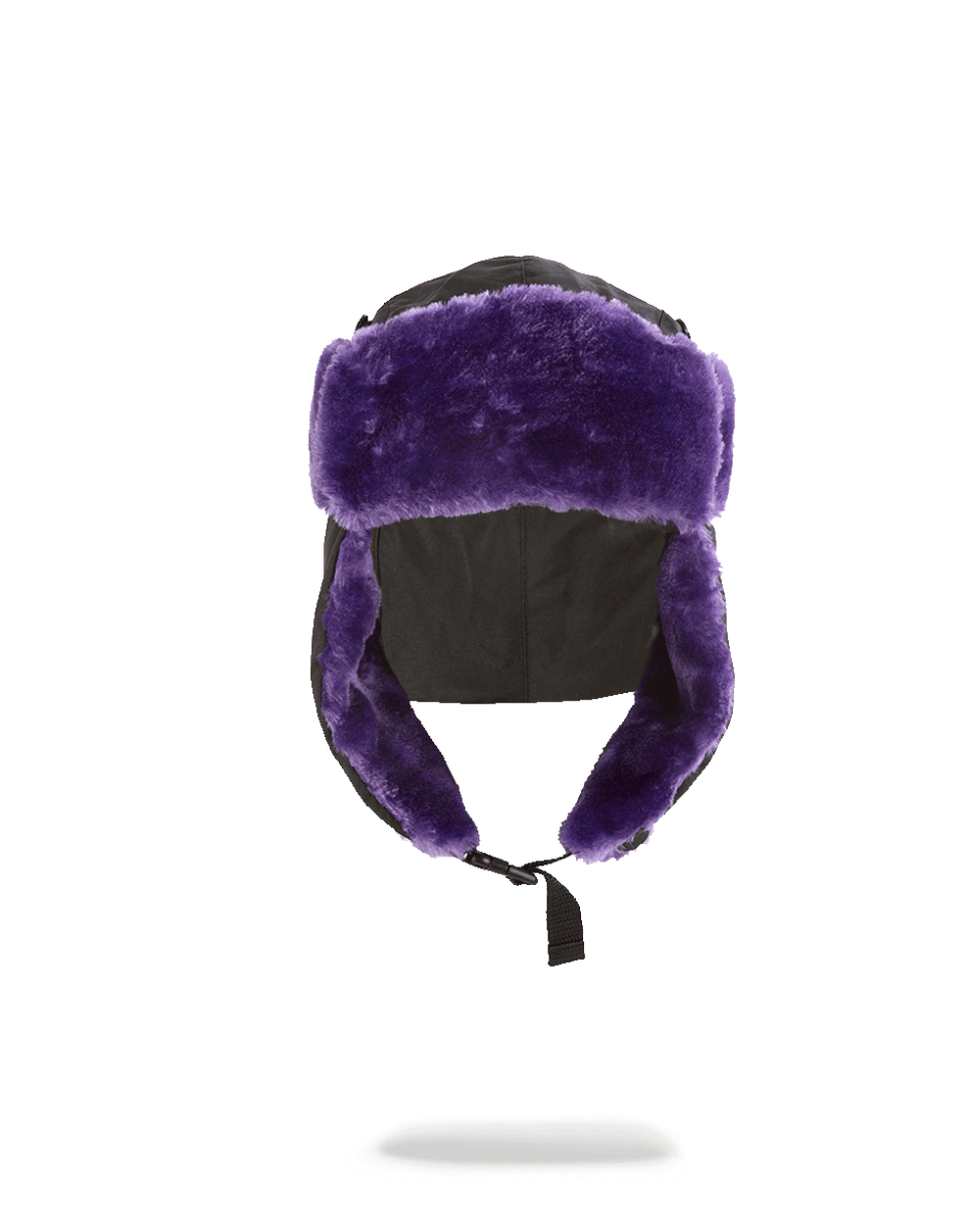 Limited Edition BLACK 3M PURPLE FUR AVIATOR HAT