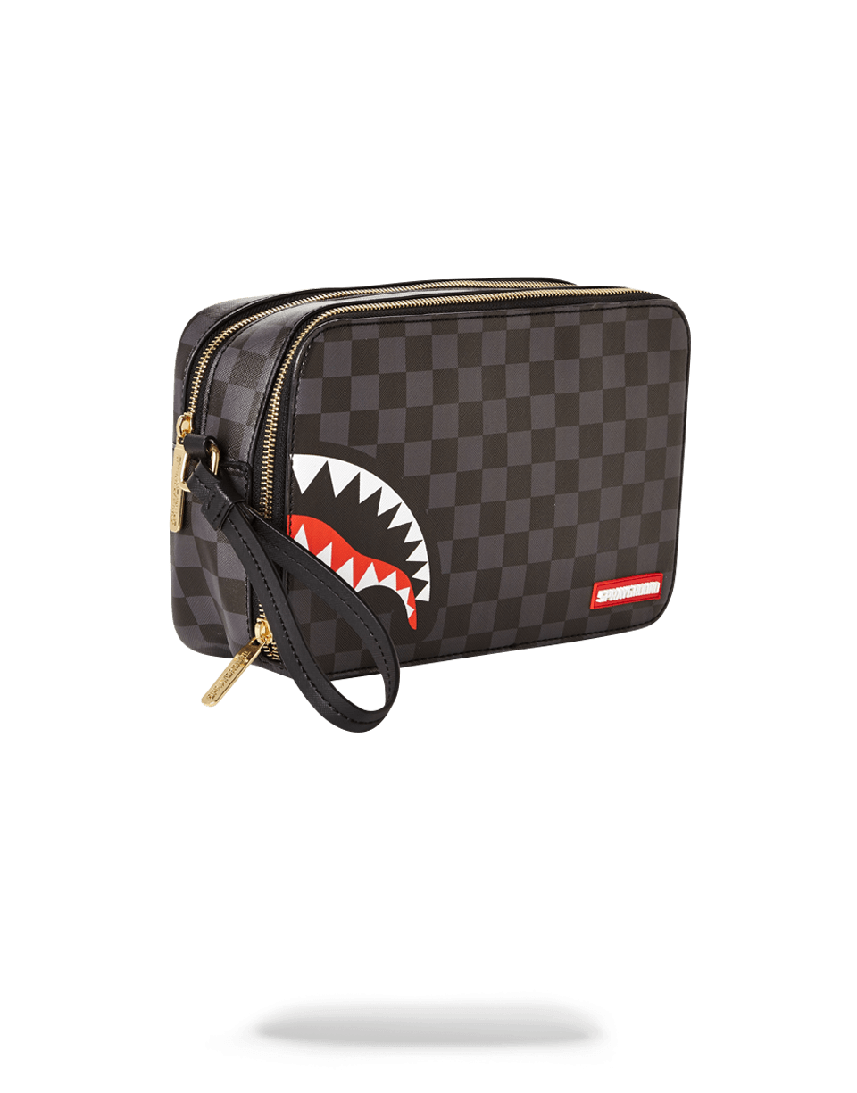 Limited Edition SHARKS IN PARIS BLACK CHECKERED EDITION TOILETRY AKA MONEY BAGS