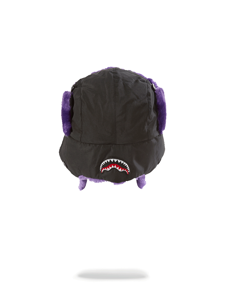 Limited Edition BLACK 3M PURPLE FUR AVIATOR HAT