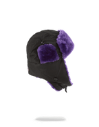 Limited Edition BLACK 3M PURPLE FUR AVIATOR HAT
