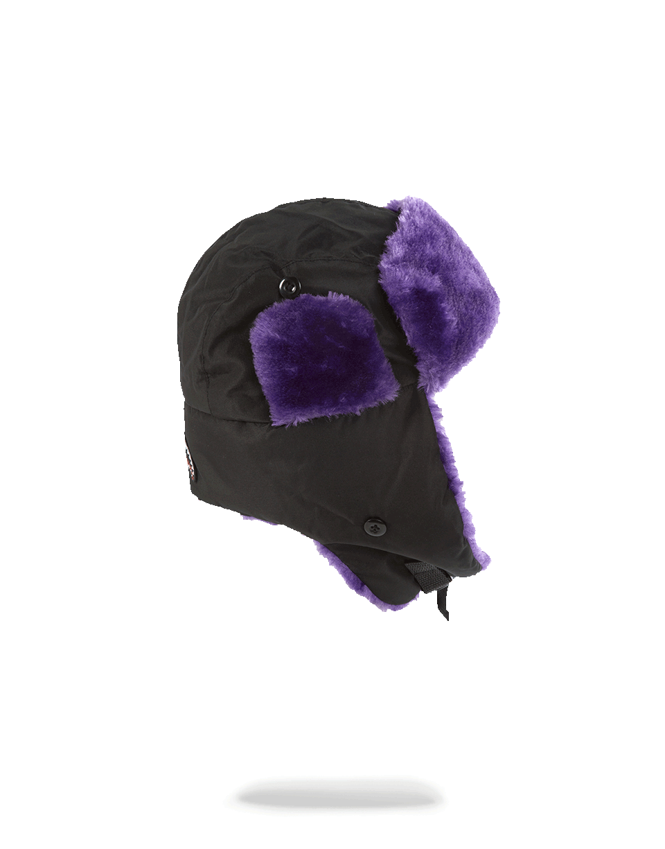 Limited Edition BLACK 3M PURPLE FUR AVIATOR HAT
