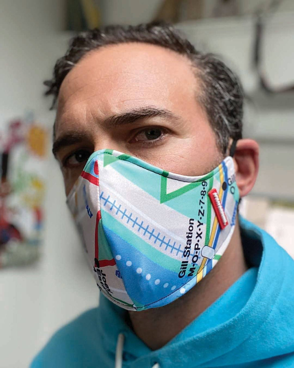 Limited Edition NYC SHARK MAP MASK FORM-FITTING