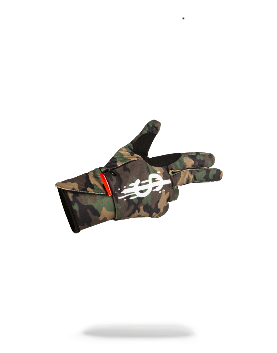 Limited Edition LEFT RED RIGHT CAMO MONEY DRIPS GLOVES