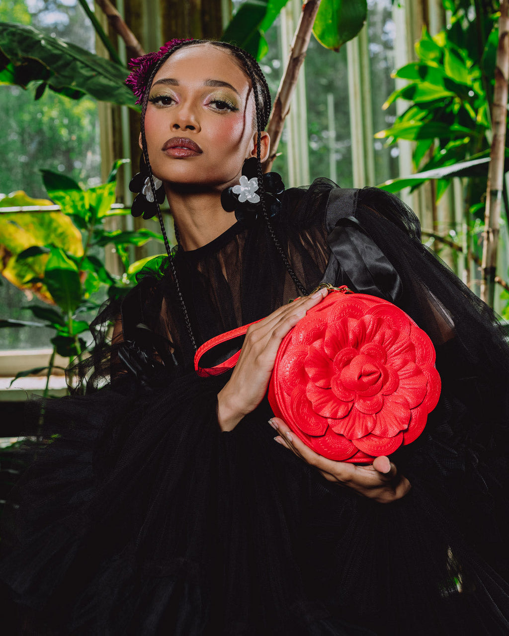 Limited Edition NEW YORK BOTANICAL GARDEN COLLAB - CRIMSON BLOOM SHOULDER BAG