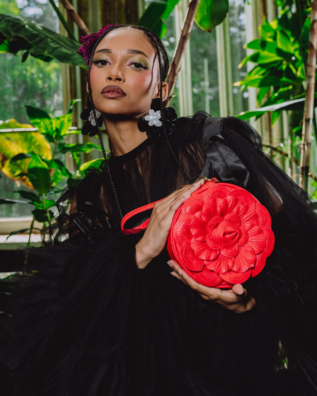 Limited Edition NEW YORK BOTANICAL GARDEN COLLAB - CRIMSON BLOOM SHOULDER BAG