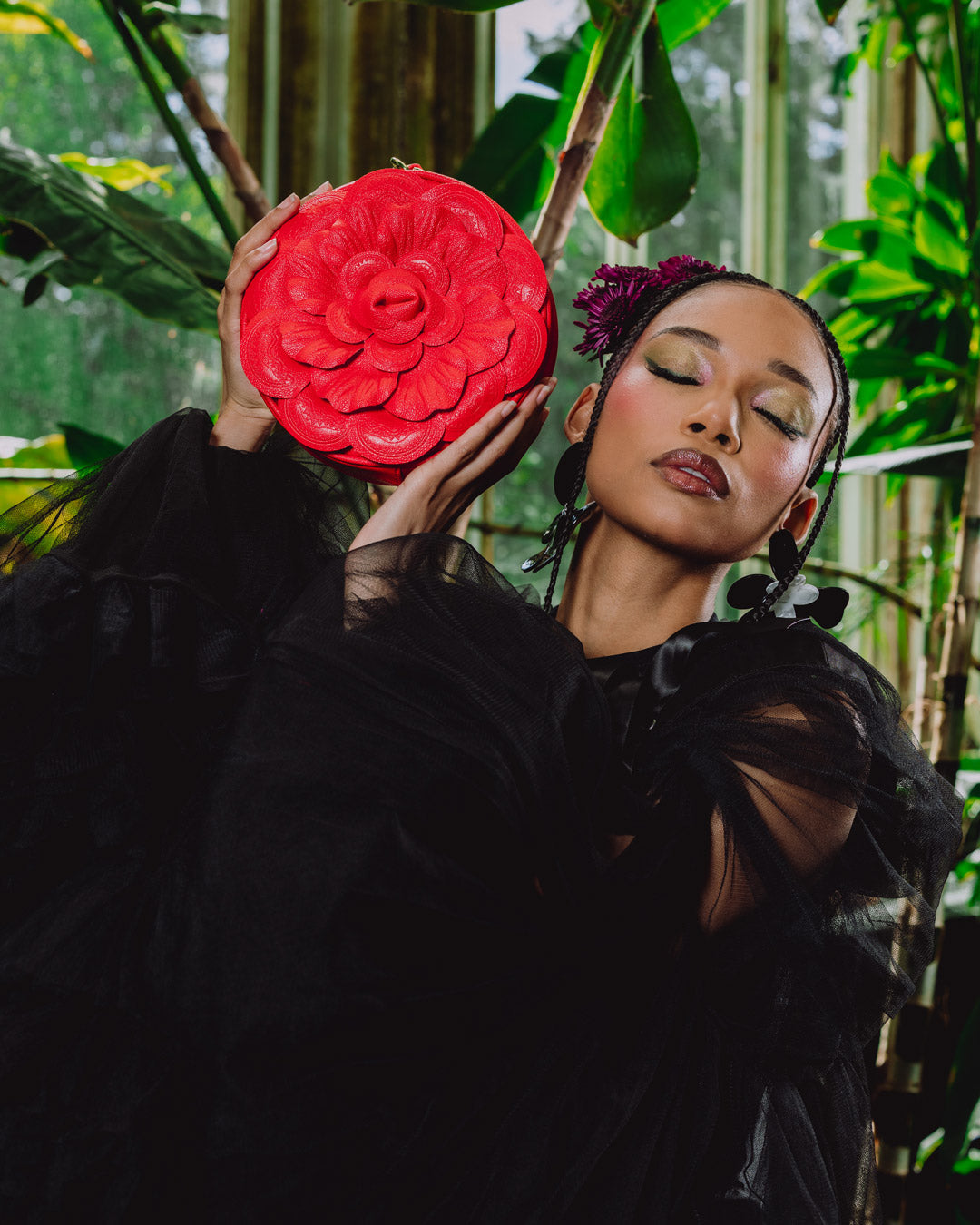 Limited Edition NEW YORK BOTANICAL GARDEN COLLAB - CRIMSON BLOOM SHOULDER BAG