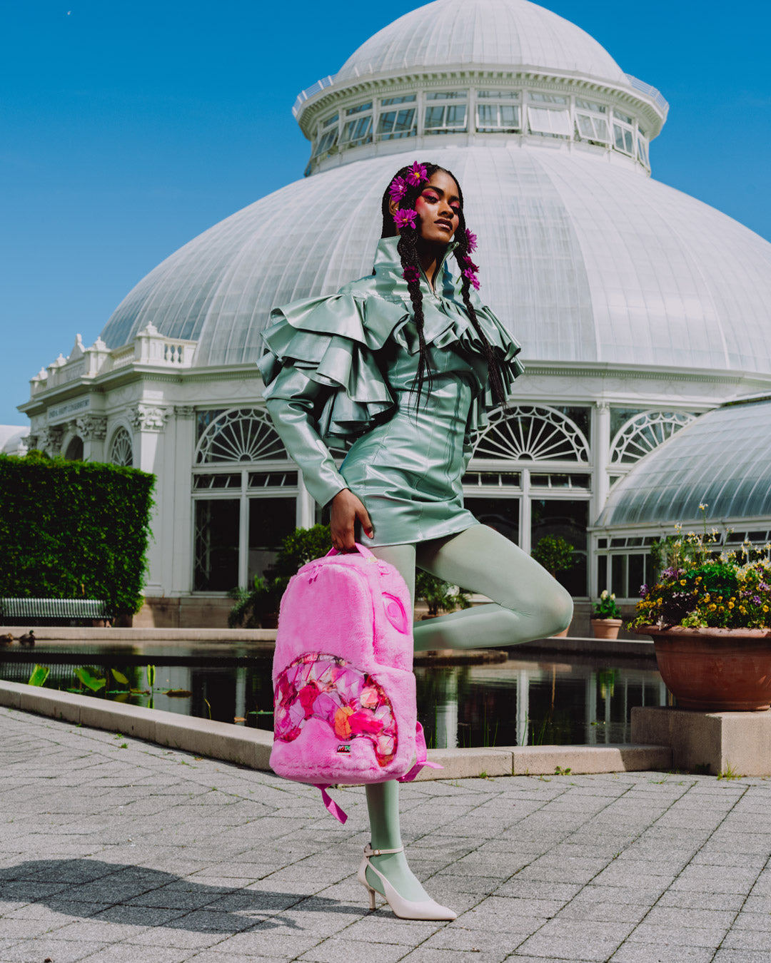 Limited Edition NEW YORK BOTANICAL GARDEN COLLAB - FLORAL FUR BACKPACK