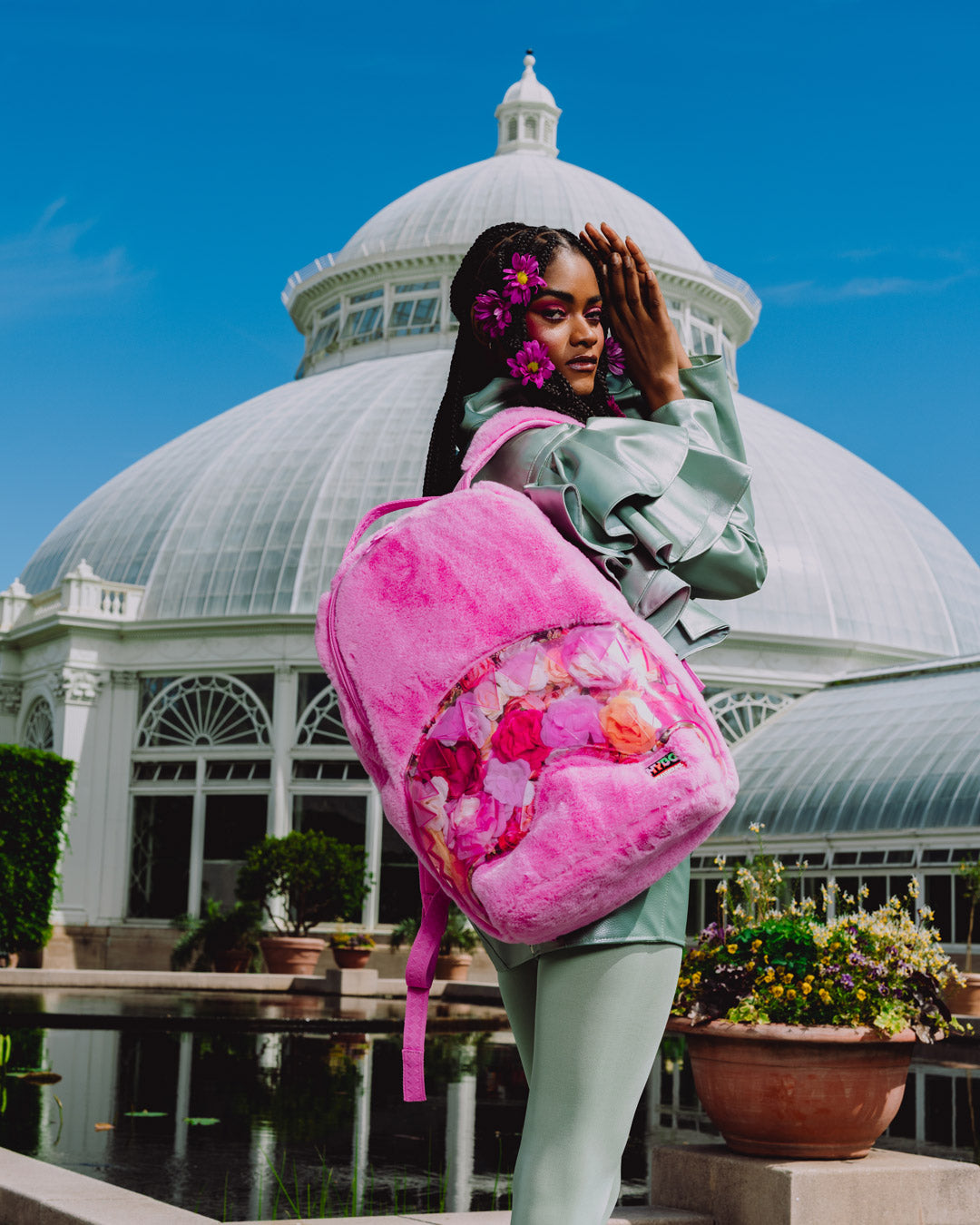 Limited Edition NEW YORK BOTANICAL GARDEN COLLAB - FLORAL FUR BACKPACK