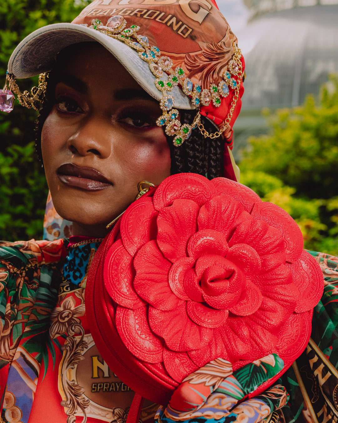 Limited Edition NEW YORK BOTANICAL GARDEN COLLAB - CRIMSON BLOOM SHOULDER BAG