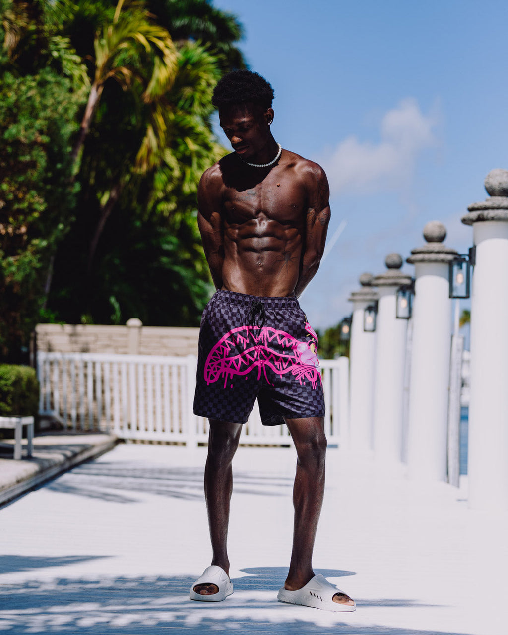 Limited Edition PINK PANTHER DIAMOND SHARK SWIM SHORTS