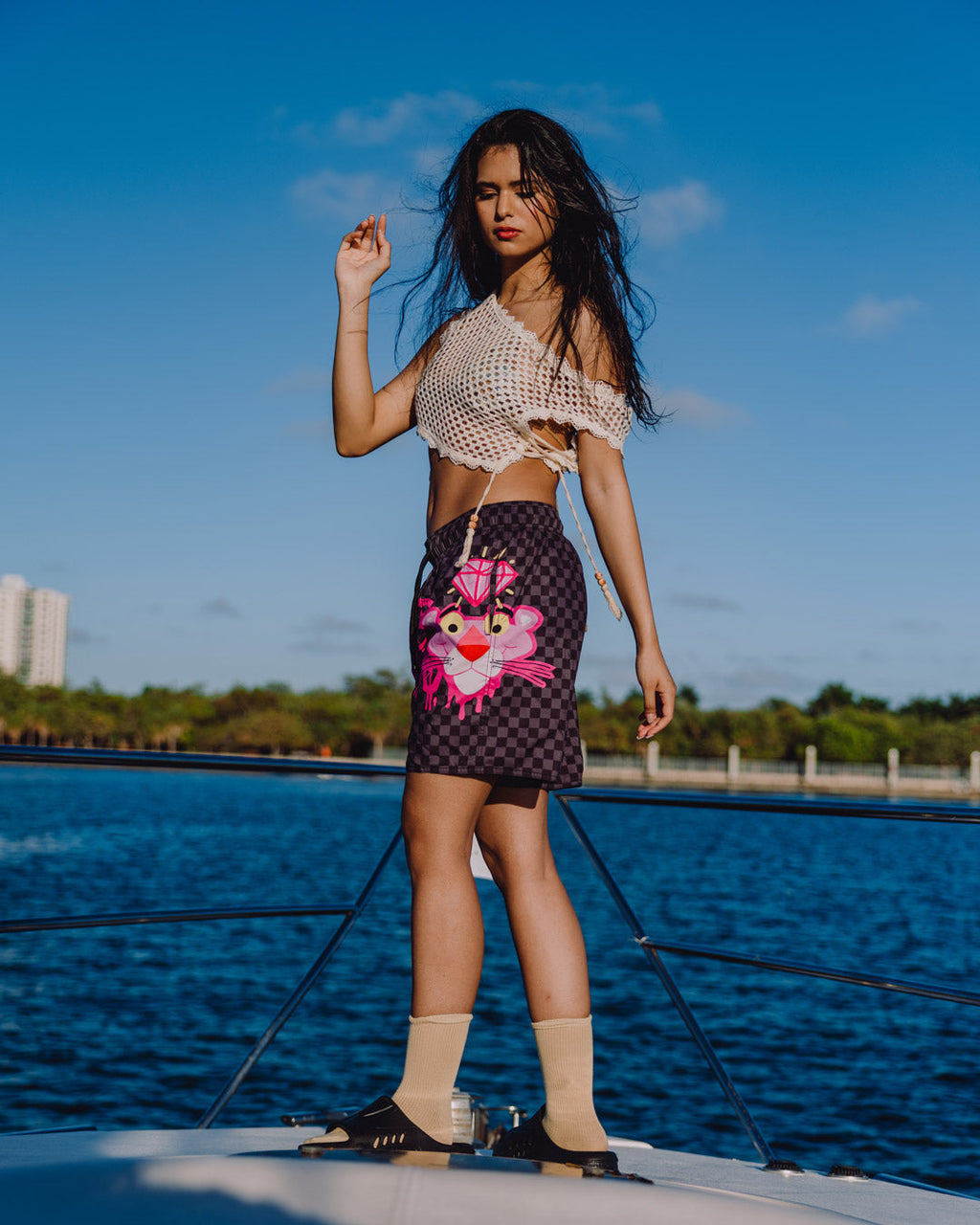 Limited Edition PINK PANTHER DIAMOND SHARK SWIM SHORTS