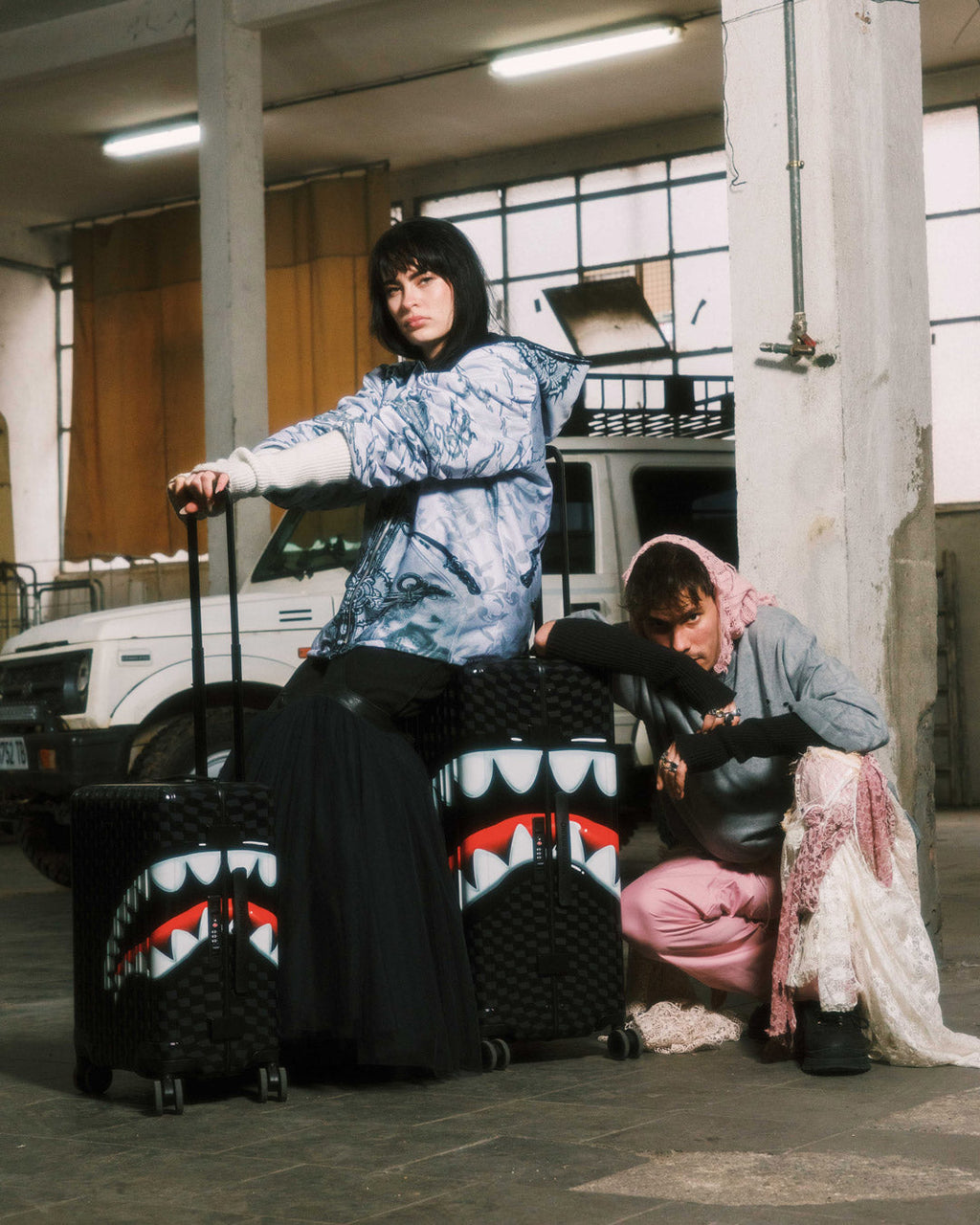 Limited Edition SHARKS IN PARIS HYPER PUFF FULL-SIZE LUGGAGE