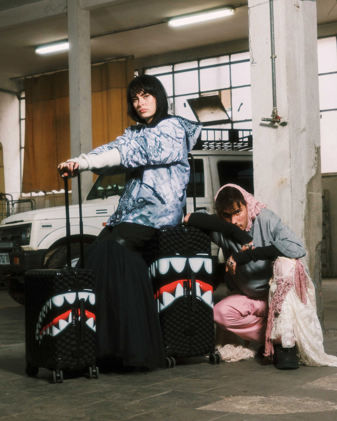 Limited Edition SHARKS IN PARIS HYPER PUFF FULL-SIZE LUGGAGE