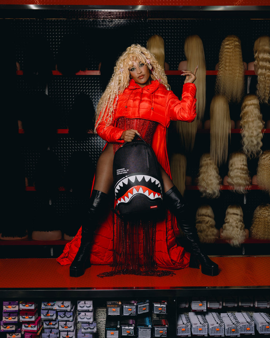 Limited Edition SHARK CENTRAL BUBBLE SHARK BLK BACKPACK