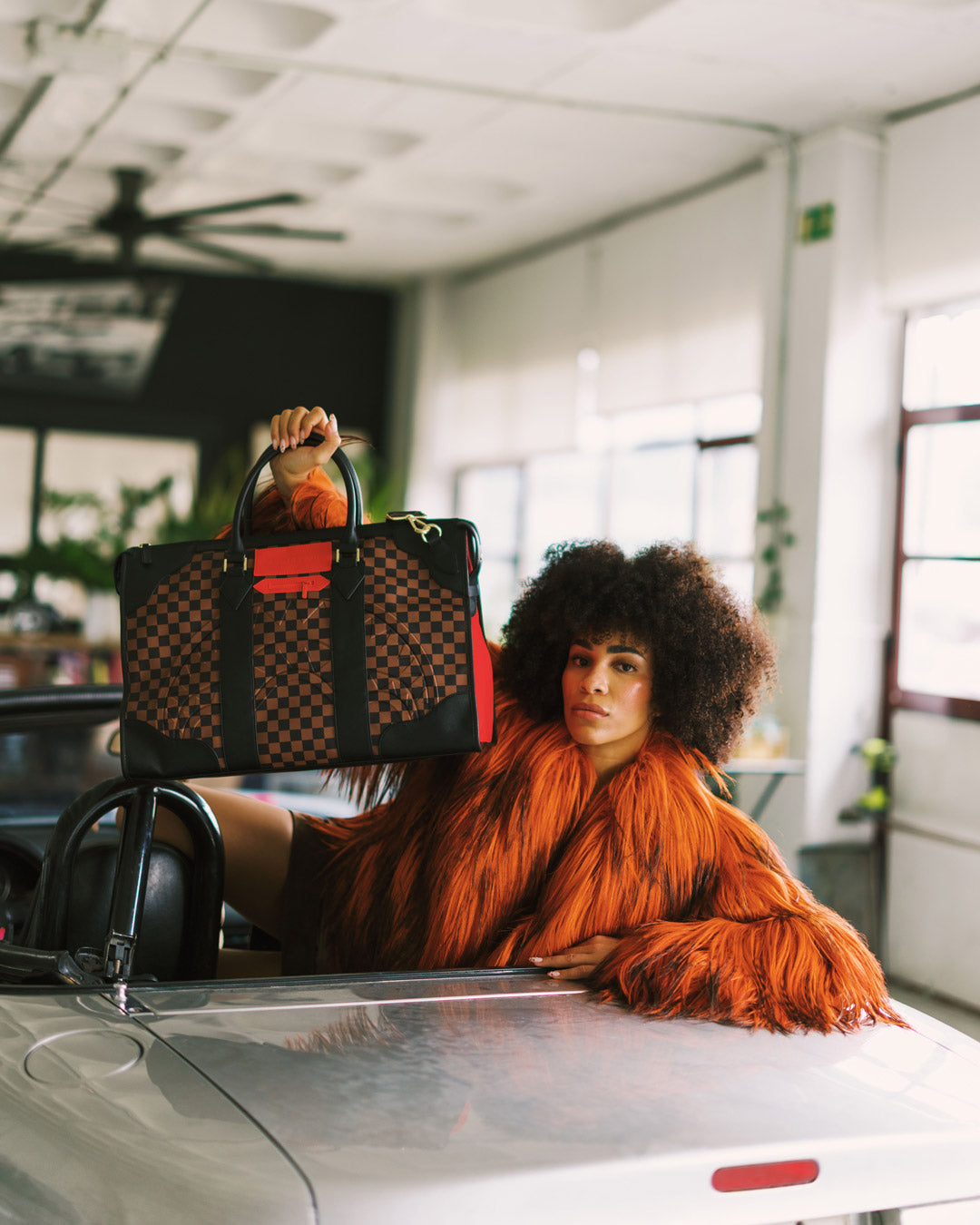 Limited Edition KATANA CHECK BOSS PYRAMID DUFFLE
