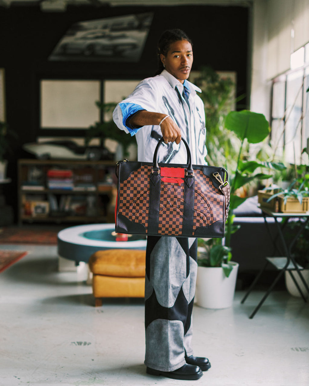 Limited Edition KATANA CHECK BOSS PYRAMID DUFFLE