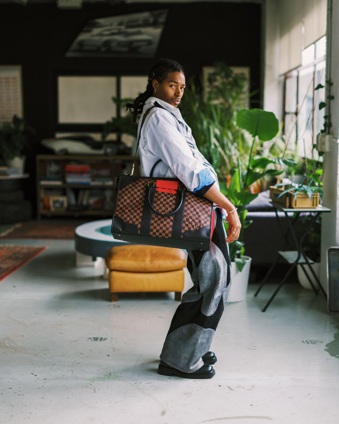 Limited Edition KATANA CHECK BOSS PYRAMID DUFFLE