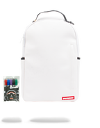Limited Edition THE SPRAYGROUND DIY WHITE BACKPACK VEGAN LEATHER & INNER MONEY LINING & MARKERS INCLUDED