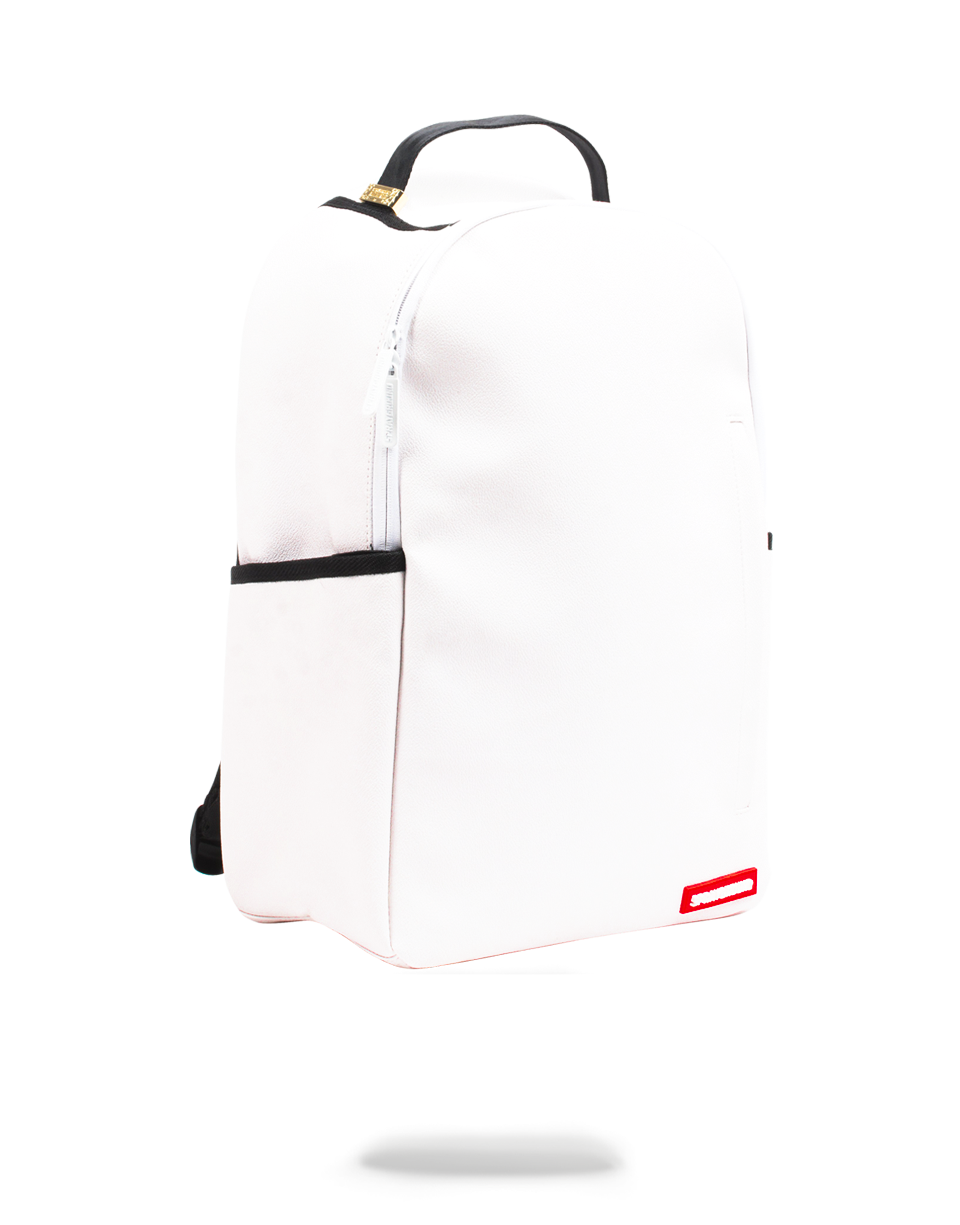 Limited Edition THE SPRAYGROUND DIY WHITE BACKPACK VEGAN LEATHER & INNER MONEY LINING & MARKERS INCLUDED