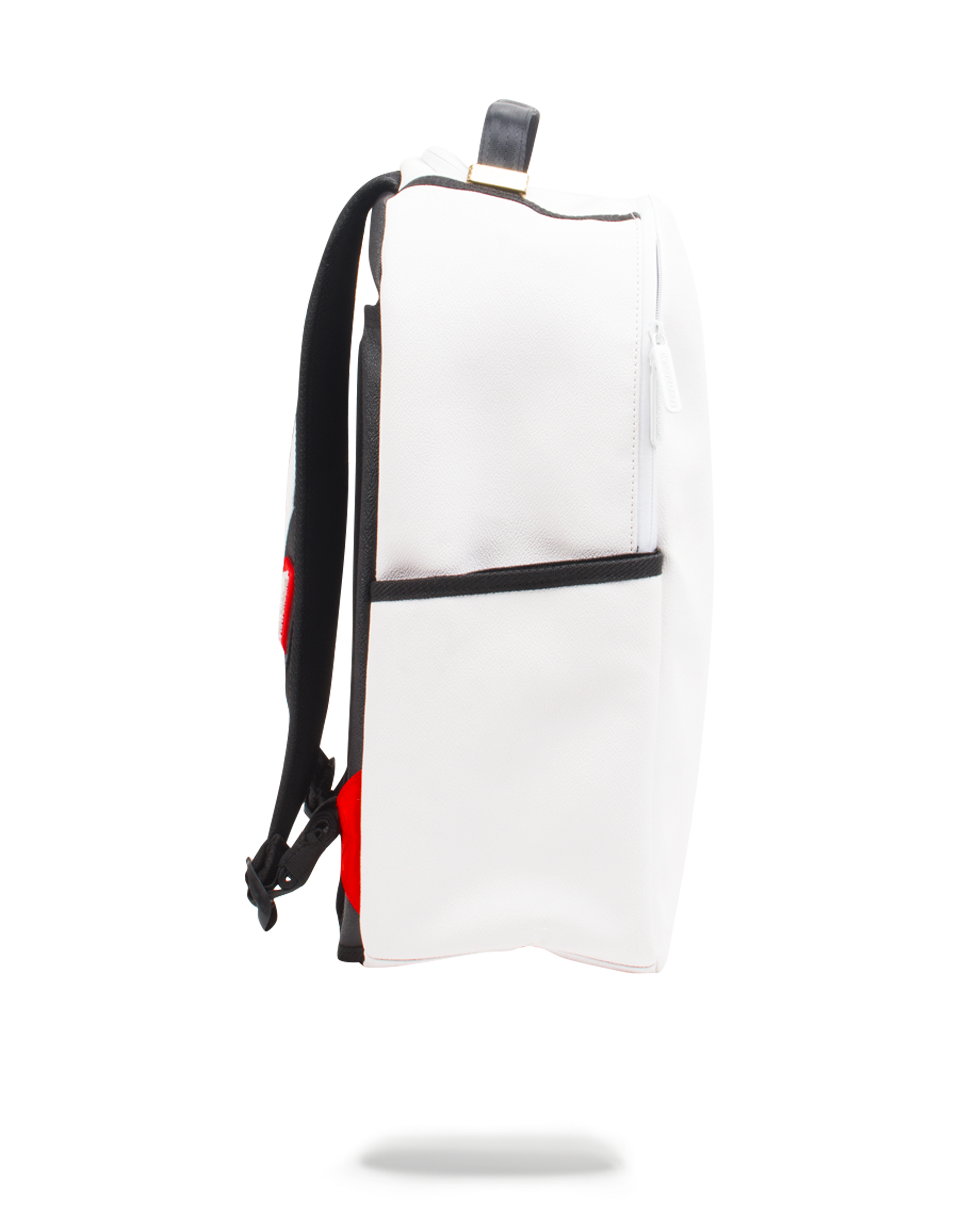 Limited Edition THE SPRAYGROUND DIY WHITE BACKPACK VEGAN LEATHER & INNER MONEY LINING & MARKERS INCLUDED