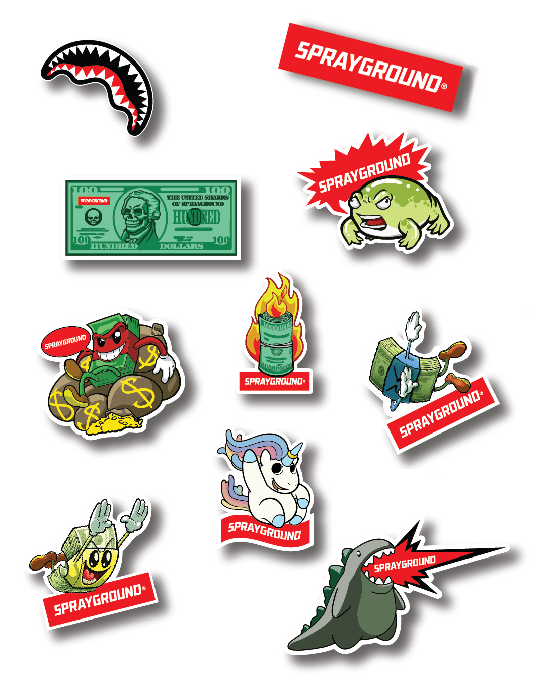 Limited Edition SPRAYGROUND STICKER 10 PACK
