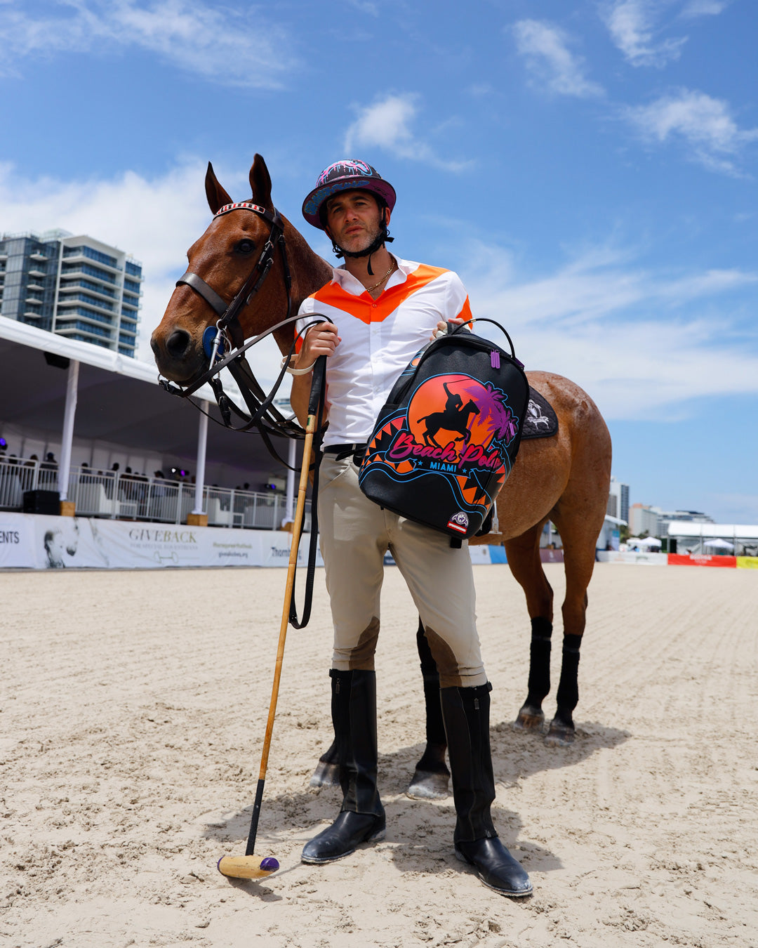 Limited Edition MIAMI BEACH POLO COLLAB BACKPACK DLXV-BLACK