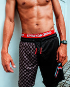 Limited Edition GREY CHECKERED SPLIT CORTO SWIM TRUNKS