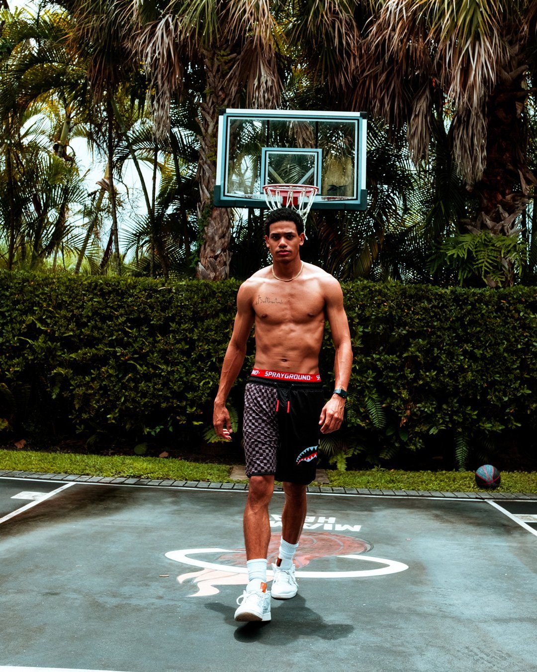 Limited Edition GREY CHECKERED SPLIT CORTO SWIM TRUNKS