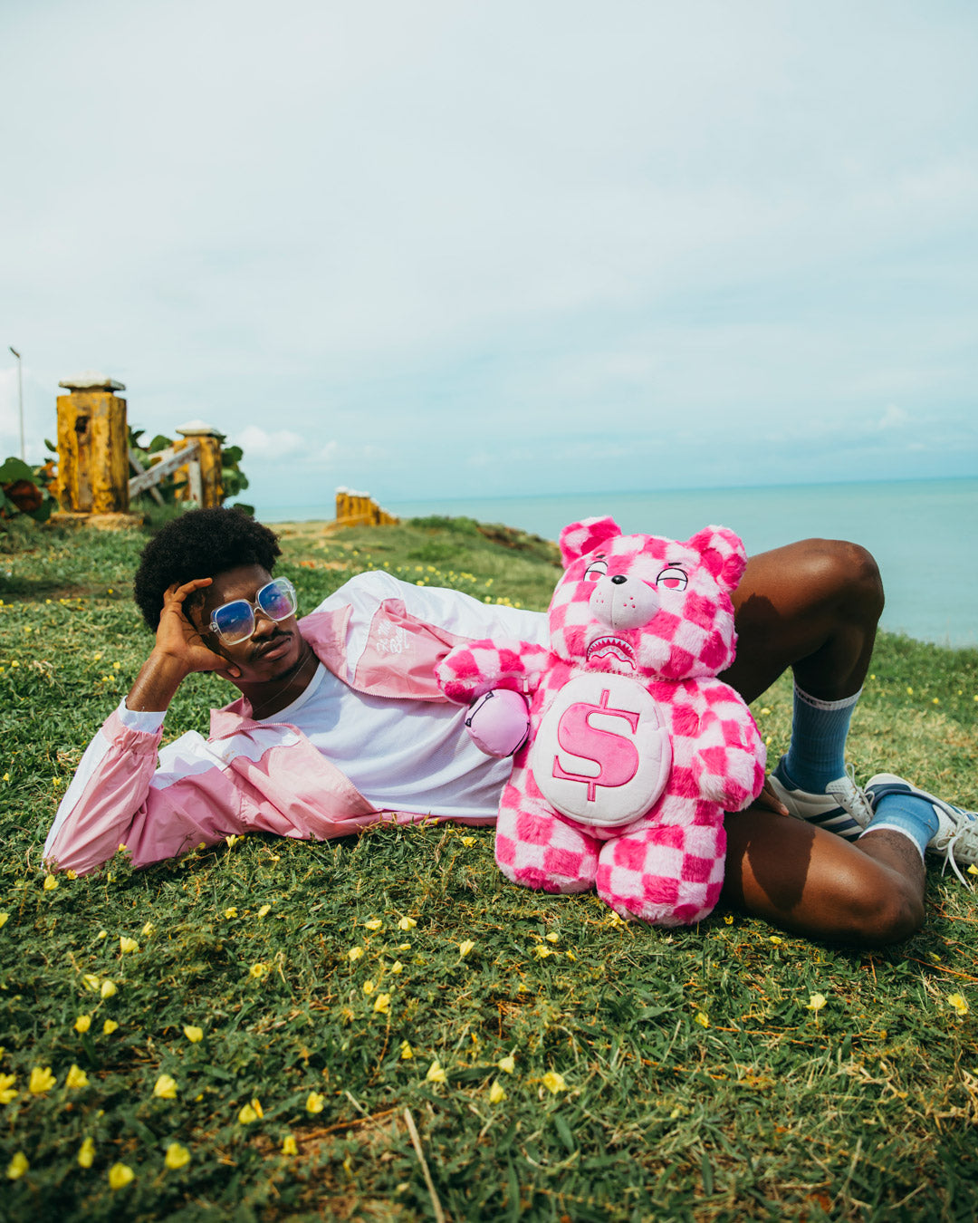 Limited Edition FURZILLA SHARK PINK CHECK MONEYBEAR BACKPACK