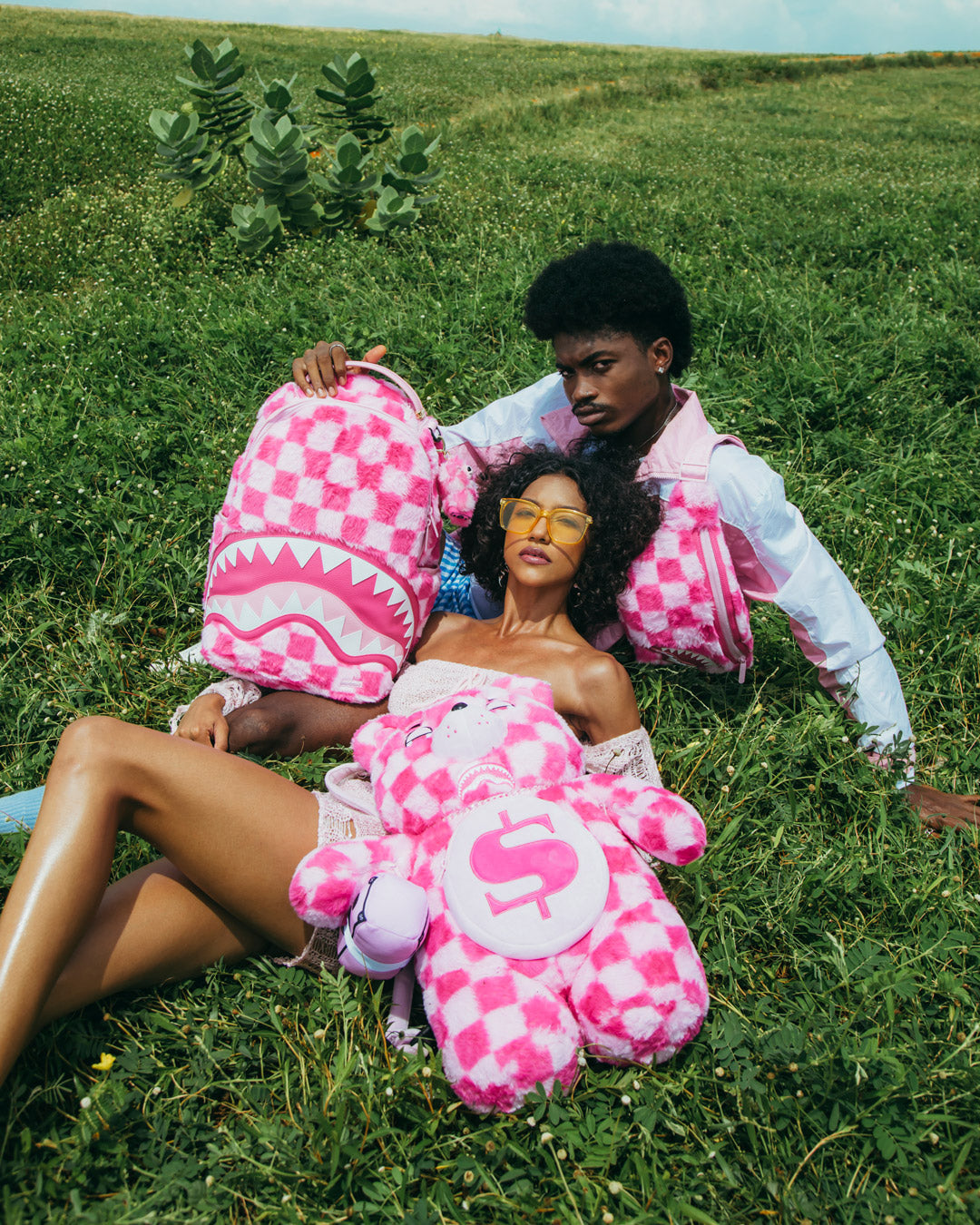 Limited Edition FURZILLA SHARK PINK CHECK BACKPACK