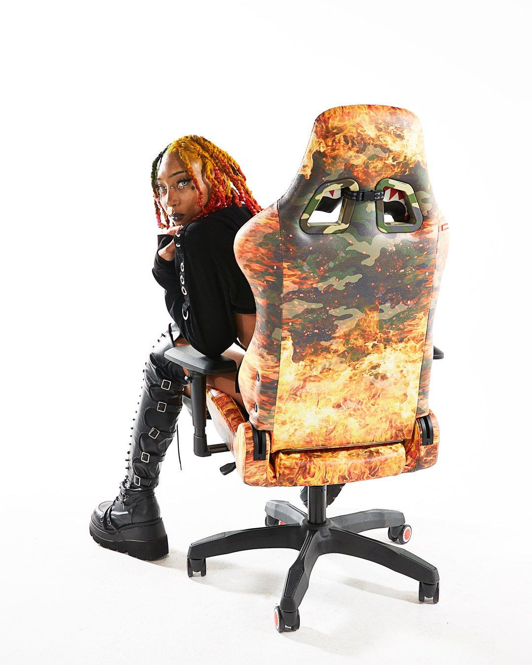 Limited Edition FIRE CAMO GAMING CHAIR - SUPER RARE
