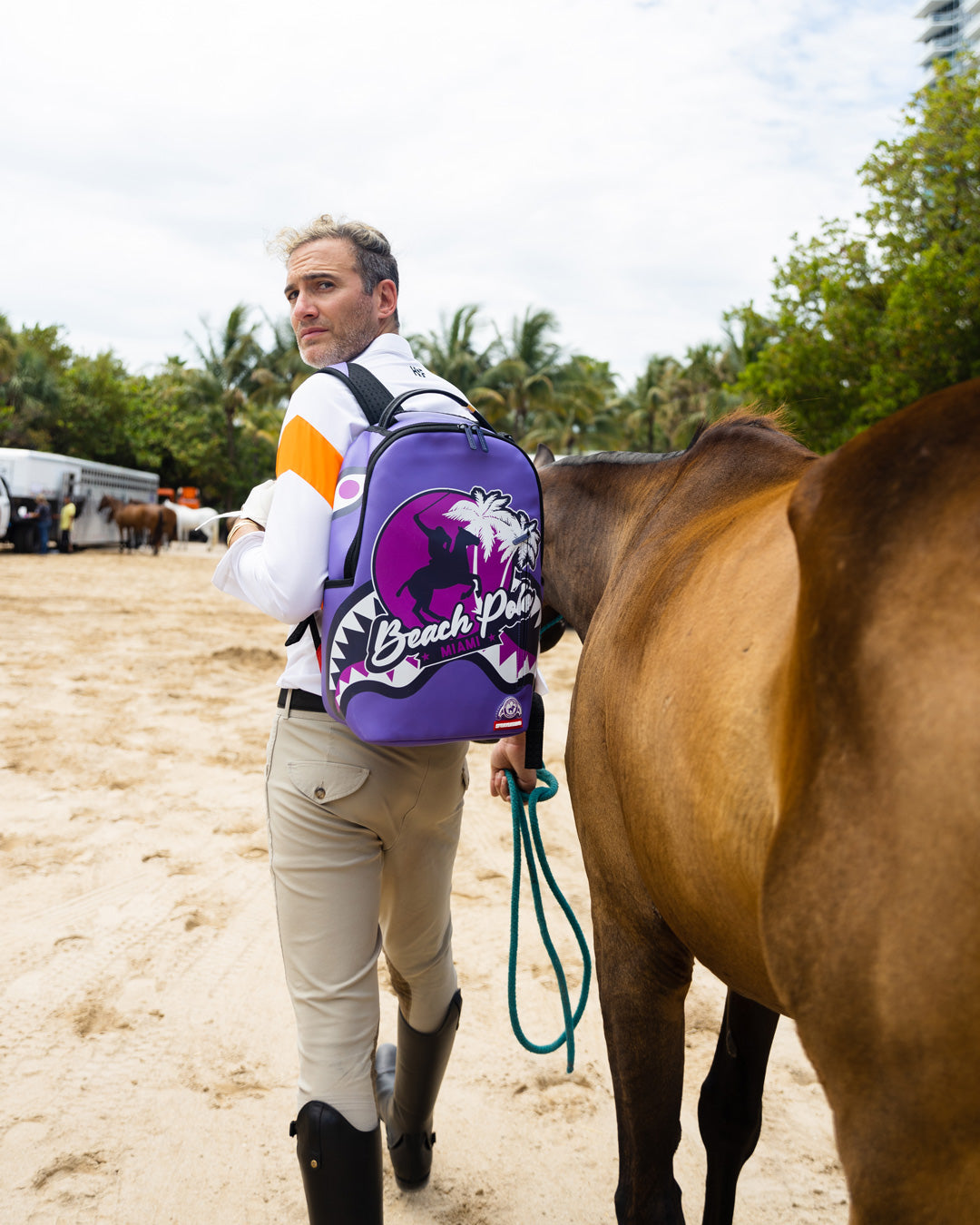 Limited Edition MIAMI BEACH POLO COLLAB BACKPACK DLXV-PURPLE
