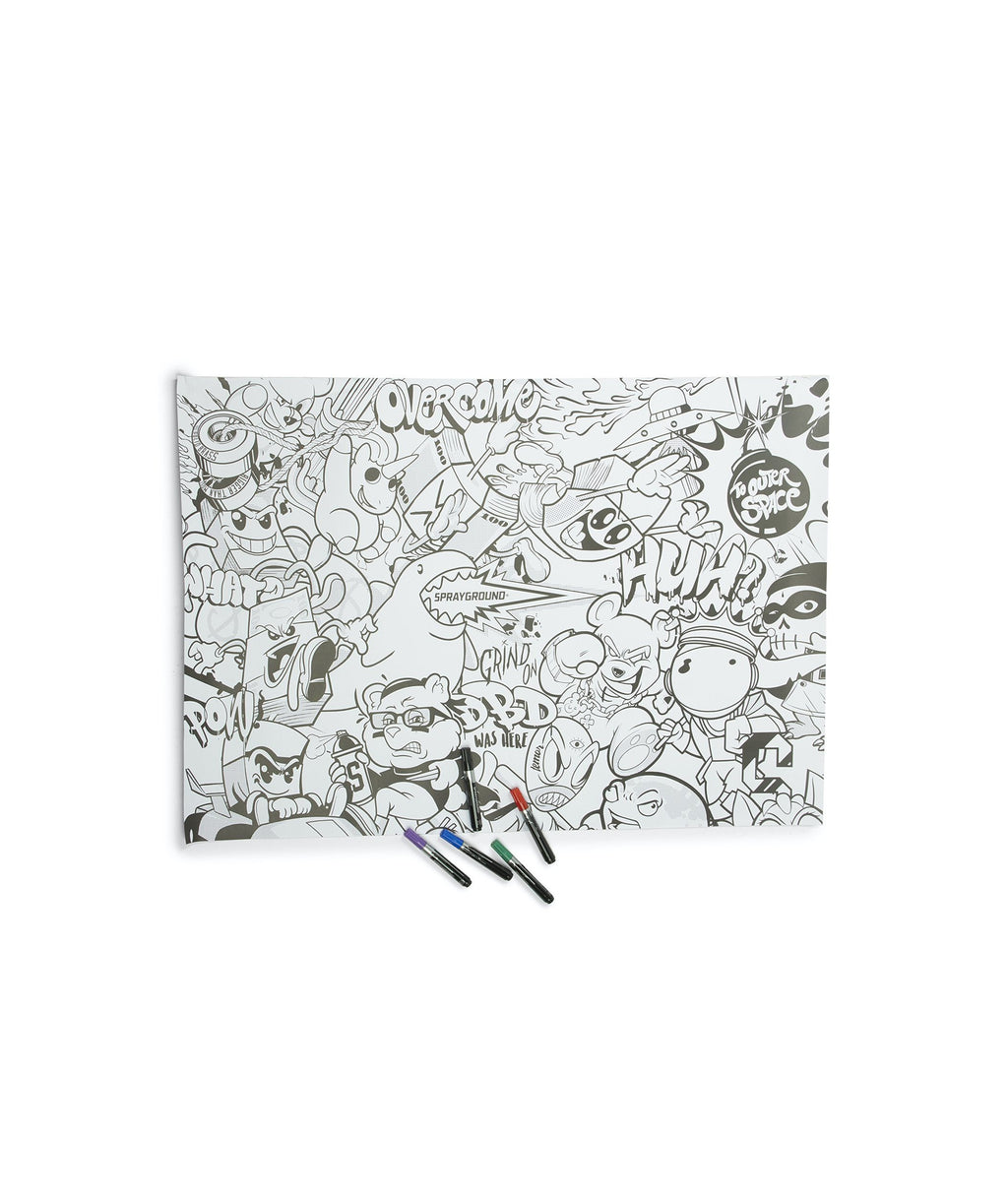 Limited Edition SPRAYGROUND HUGE COLORING POSTER 39x27 & MARKERS INCLUDED