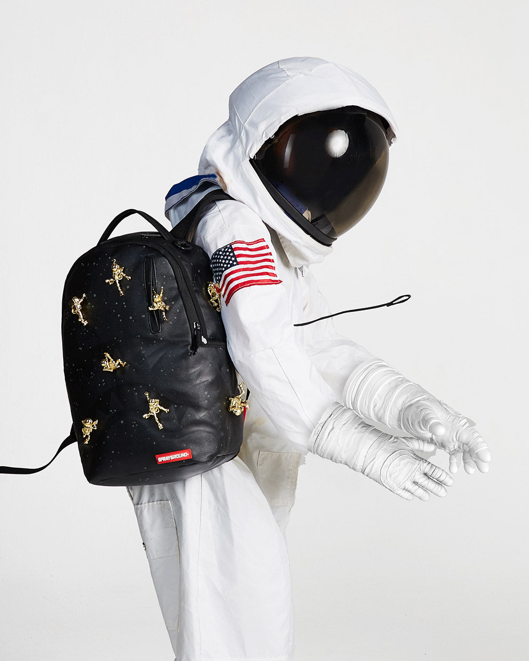 Limited Edition THE LOST IN SPACE BACKPACK 10 3D GOLD METAL ASTRONAUTS