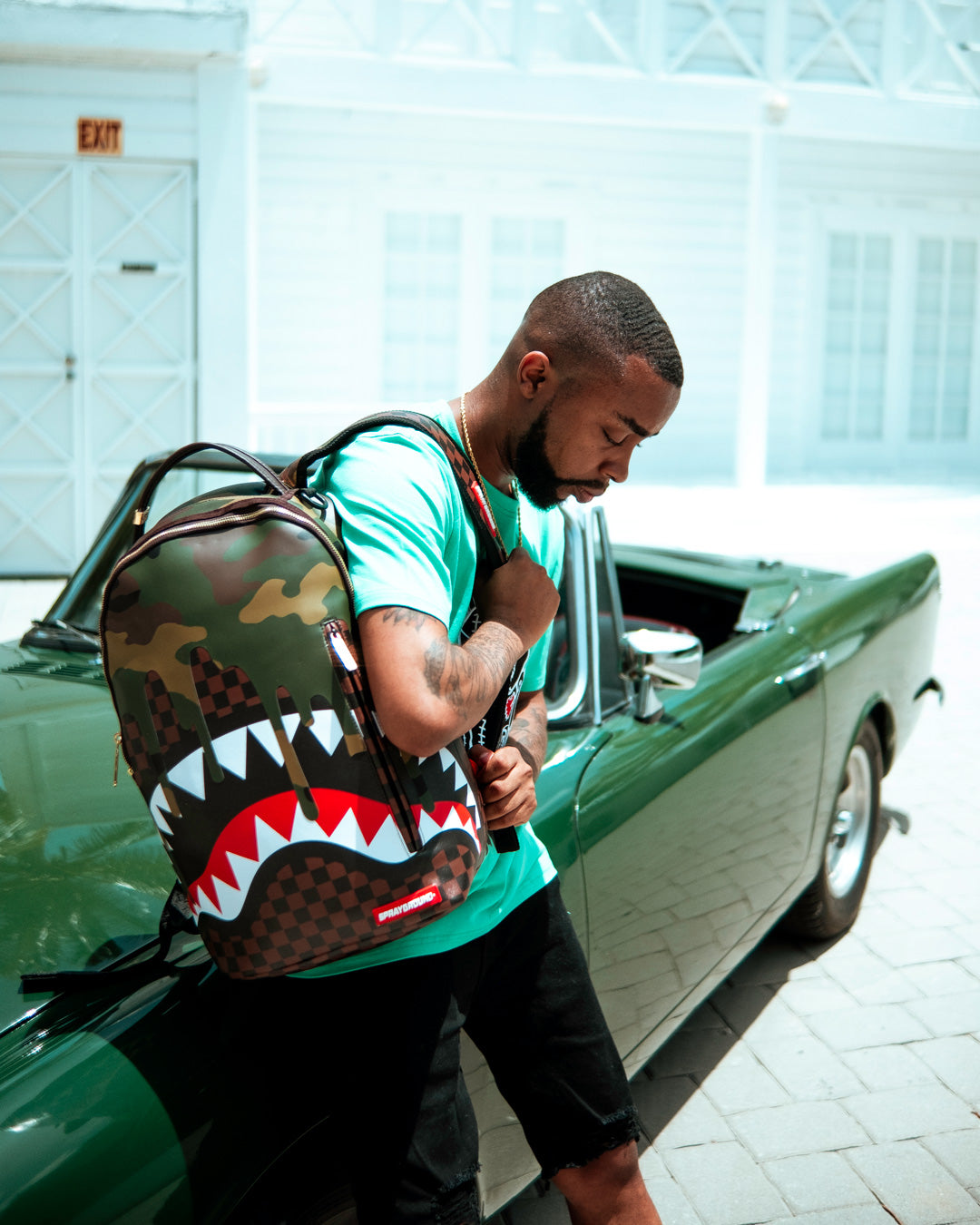 Limited Edition CAMO DRIP SHARKS IN PARIS BACKPACK DLXV