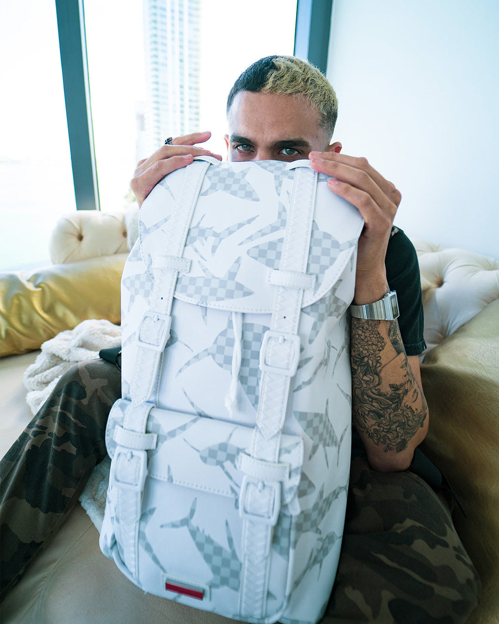 Limited Edition SHARK CHECK WHITE HILLS BACKPACK