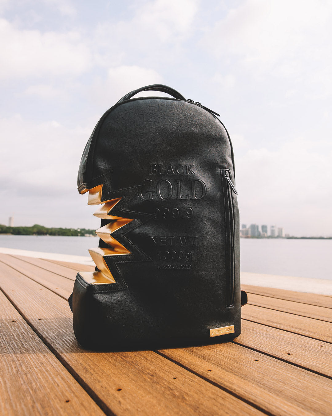 Limited Edition A.i.3 SHARK BITE BLACK GOLD BACKPACK DLXV