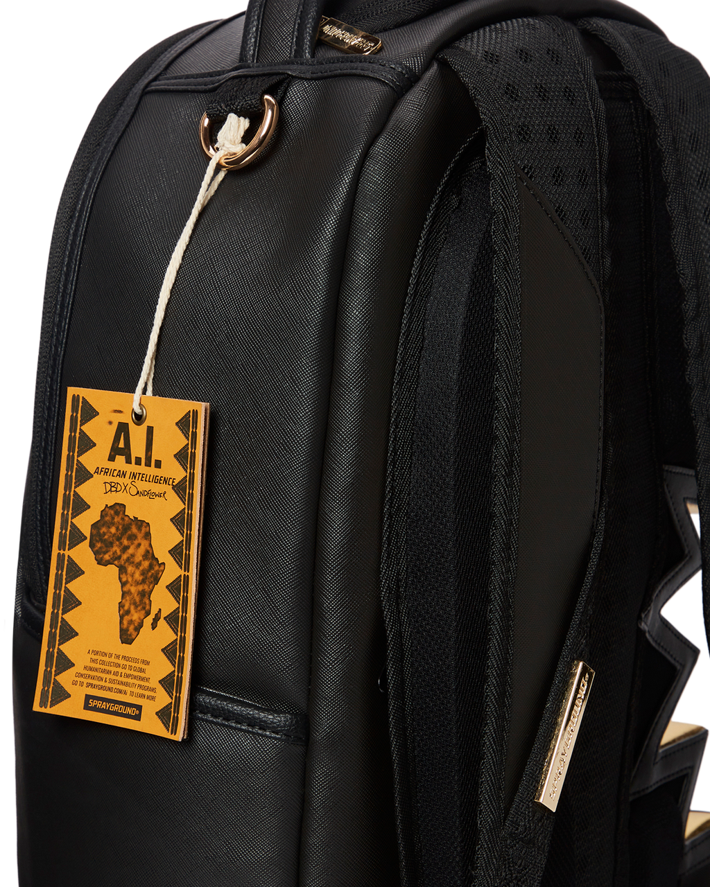 Limited Edition A.i.3 SHARK BITE BLACK GOLD BACKPACK DLXV