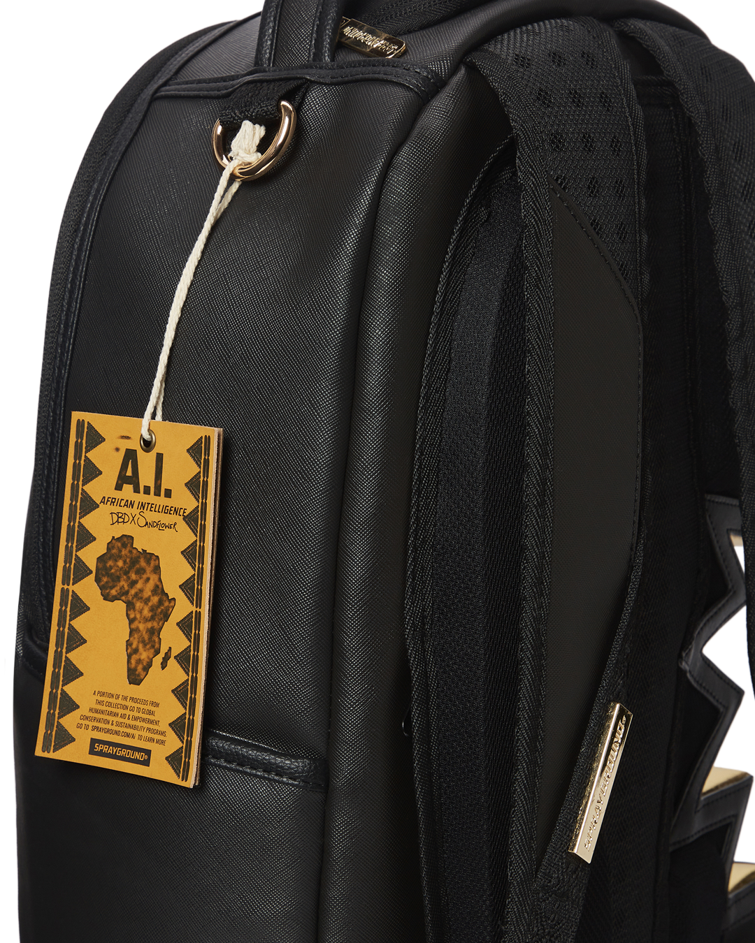 Limited Edition A.i.3 SHARK BITE BLACK GOLD BACKPACK DLXV