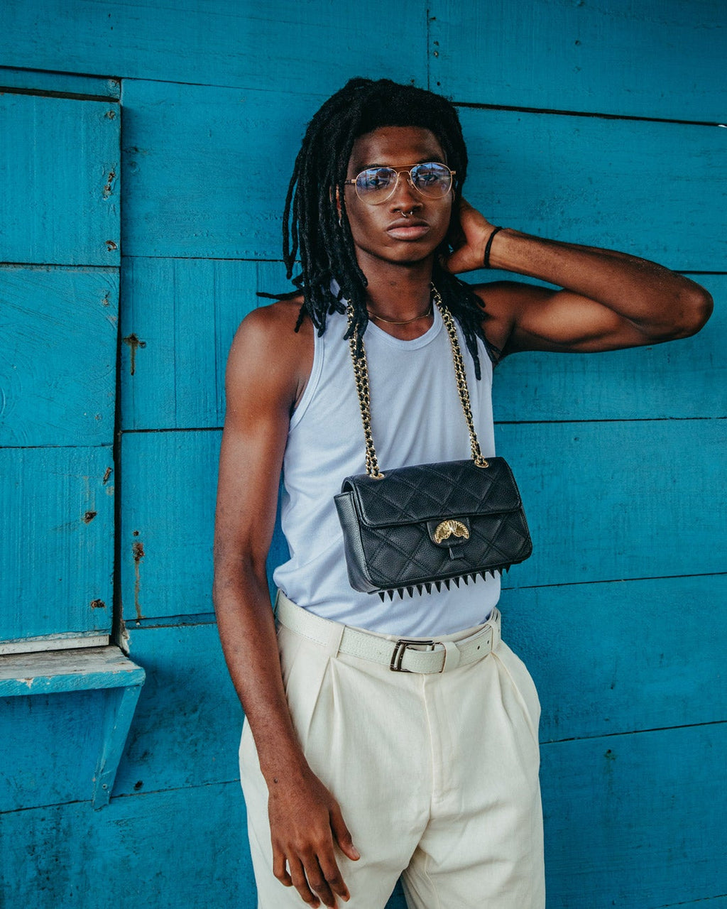 Limited Edition NOIR QUILT GOLD CHAIN SHARK HANDBAG