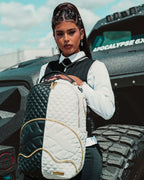 Limited Edition LEVELED UP SPLIT QUILT SHARK BACKPACK DLXV