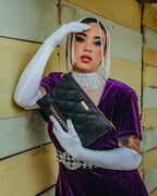 Limited Edition NOIR QUILT GOLD CHAIN SHARK CROSSOVER CLUTCH