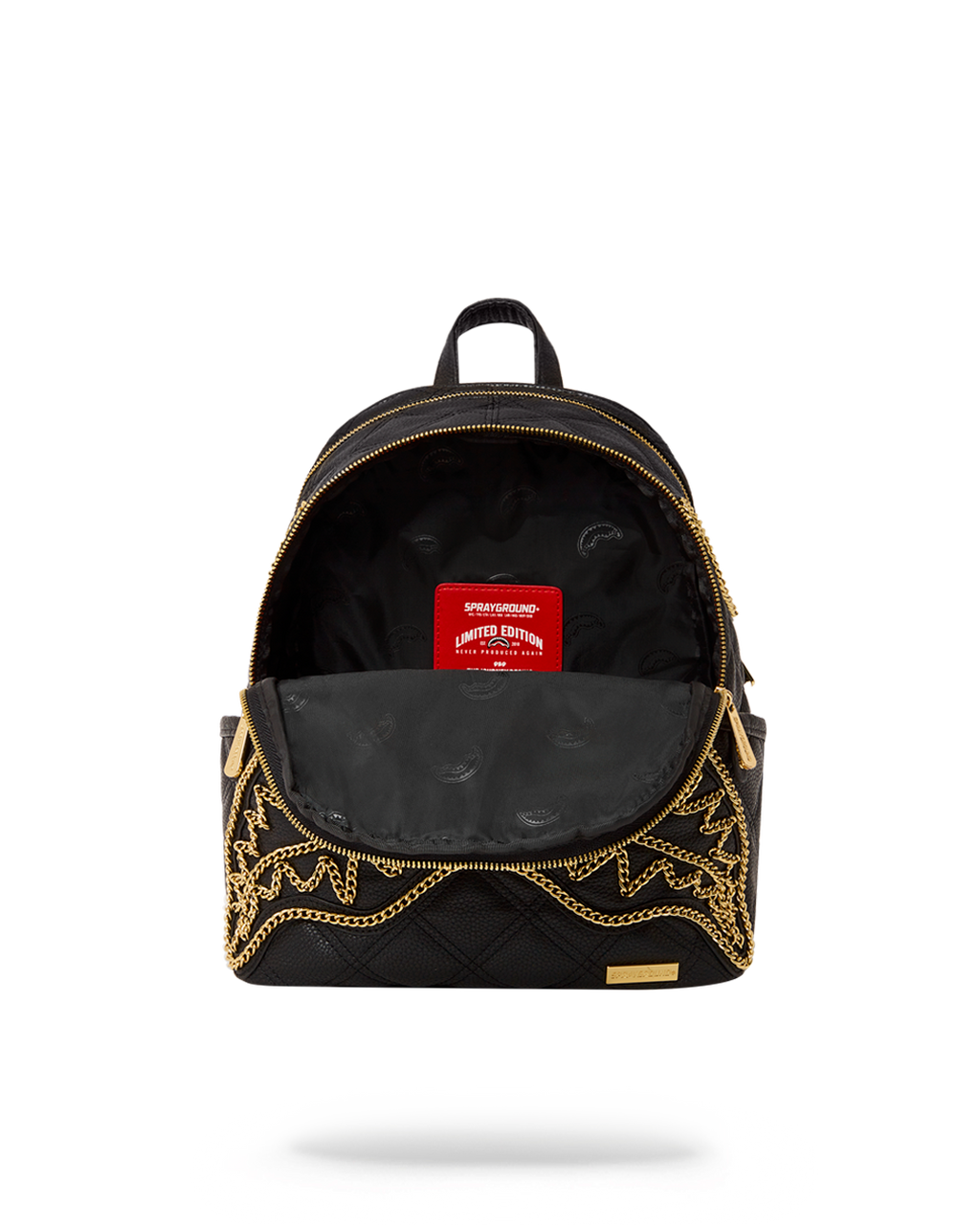 Limited Edition NOIR QUILT GOLD CHAIN SHARK SAVAGE BACKPACK