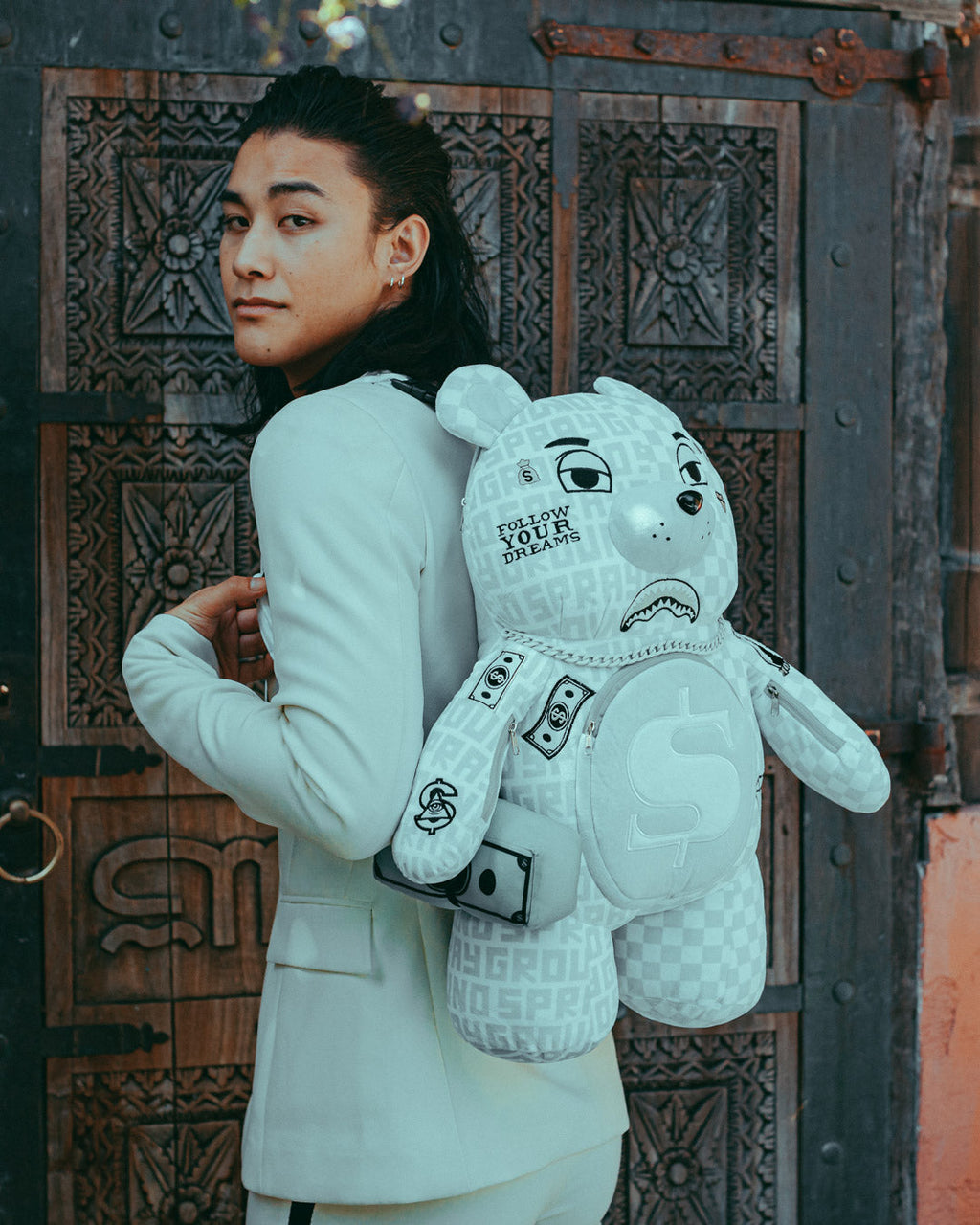 Limited Edition SPLIT THE CHECK PEARL MONEYBEAR TEDDYBEAR BACKPACK