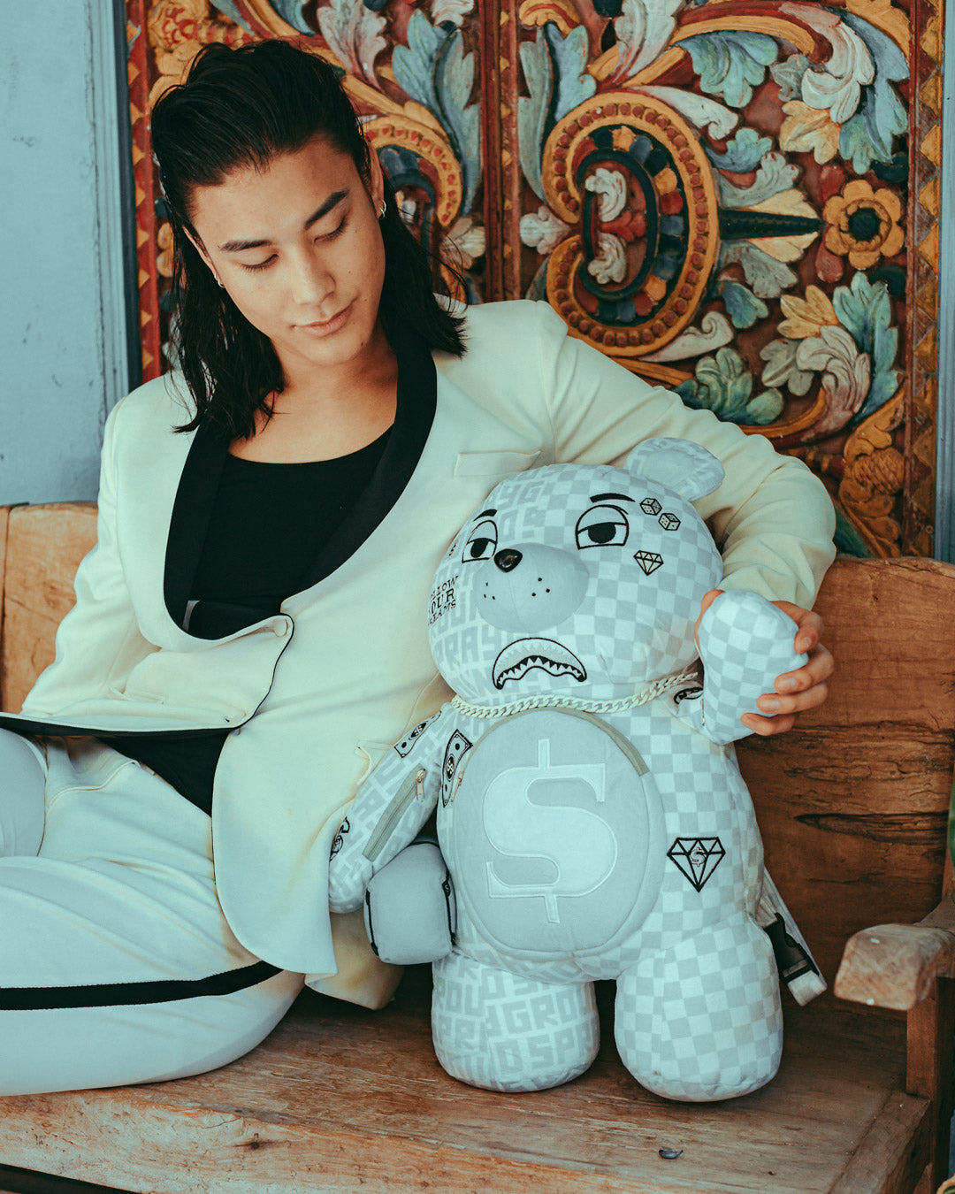 Limited Edition SPLIT THE CHECK PEARL MONEYBEAR TEDDYBEAR BACKPACK