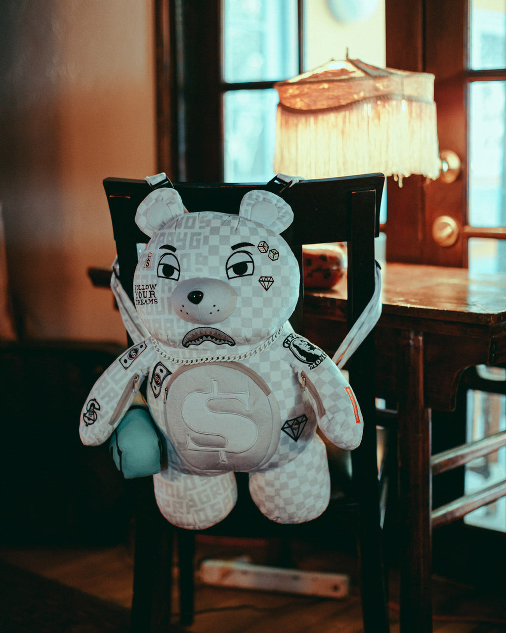 Limited Edition SPLIT THE CHECK PEARL MONEYBEAR TEDDYBEAR BACKPACK